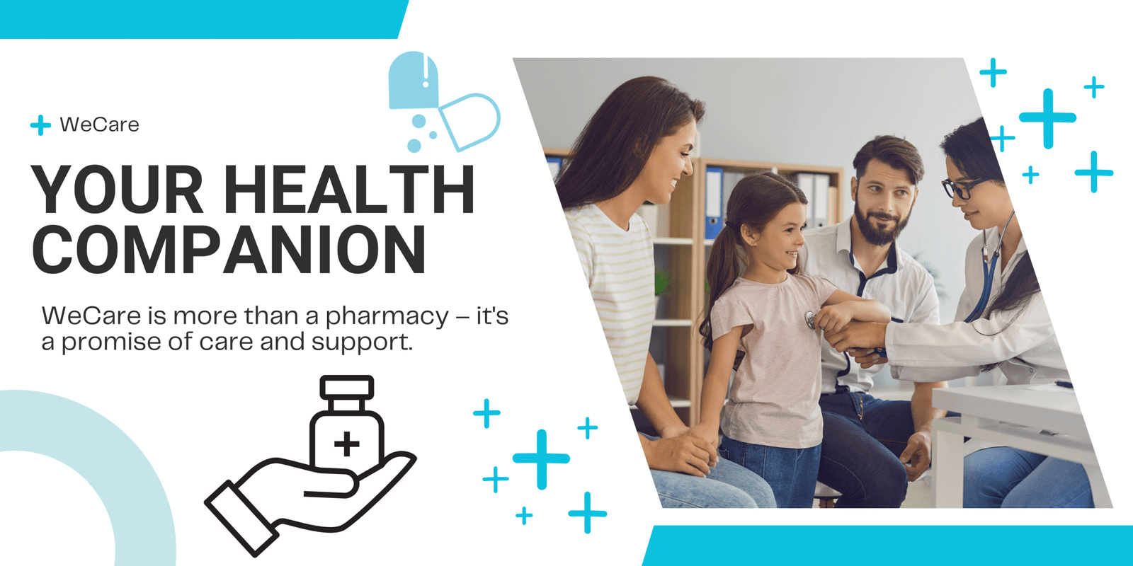 Blue and White Simple Health Medical Banner Landscape