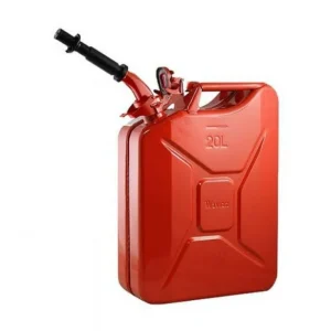 20L Red Steel Jerry Fuel Canister with Pour Spout